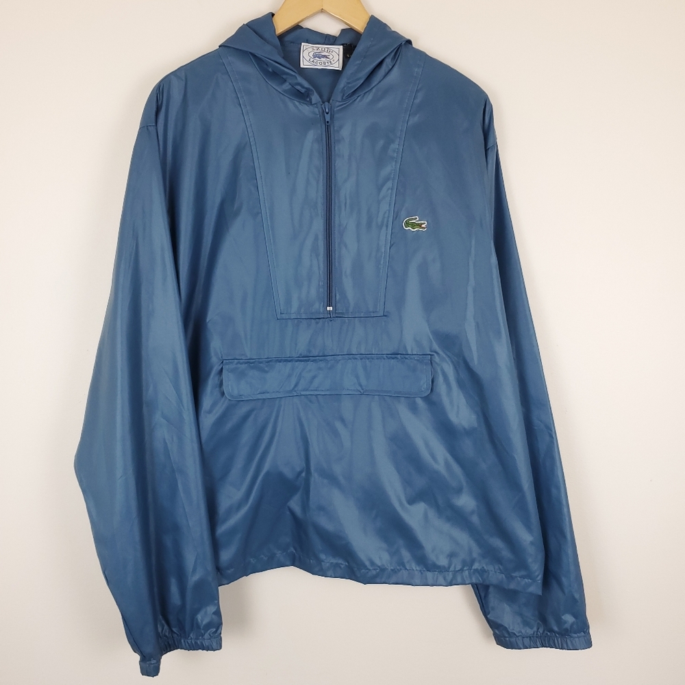 Vintage Izod Lacoste Lightweight Packable Nylon Windbreaker Hoodie